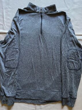 Greg Norman Collection Heather Charcoal Zip-Up Sweater